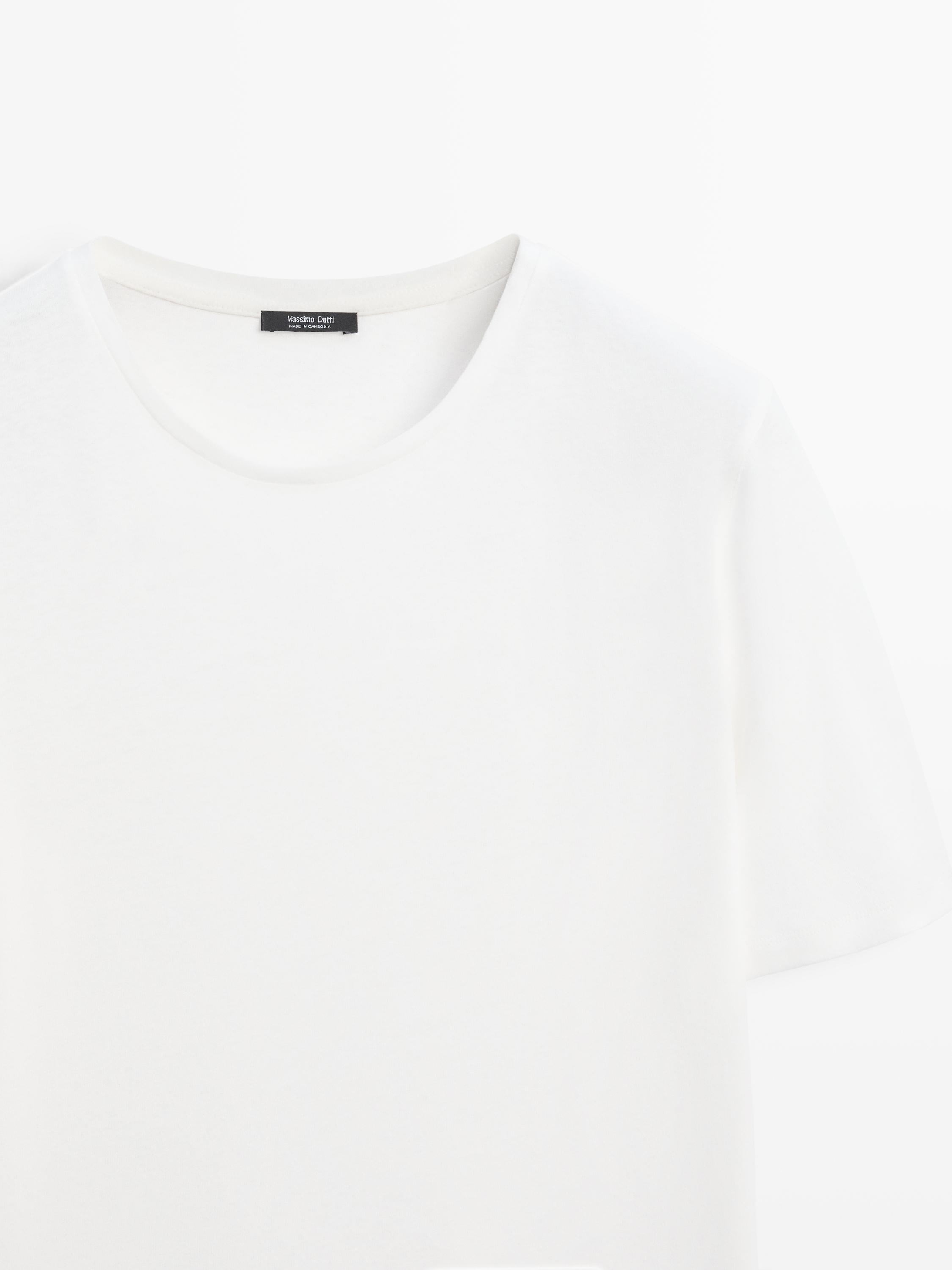T-shirt à manches courtes en lin et coton
